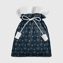 Мешок для подарков Паттерн тёмно-синий маленькие стилизованные цветы, цвет: 3D-принт