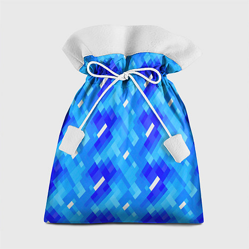Подарочный мешок Синее пиксельное полотно / 3D-принт – фото 1