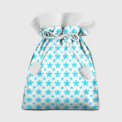 Мешок для подарков Паттерн снежинки бело-голубой, цвет: 3D-принт