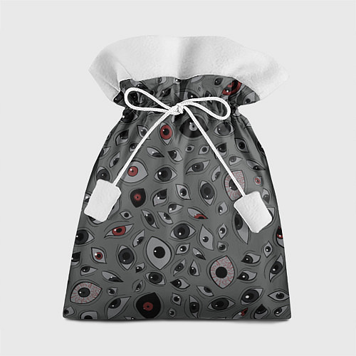 Подарочный мешок Серый цвет: глазики-косоглазики / 3D-принт – фото 1