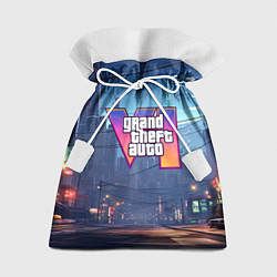 Мешок для подарков GTA 6 ночной город, цвет: 3D-принт