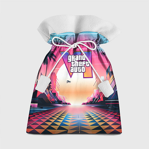 Подарочный мешок GTA 6 retro abstract logo / 3D-принт – фото 1