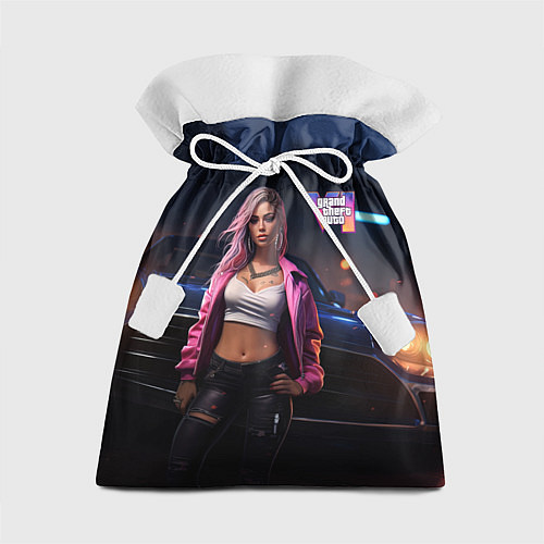 Подарочный мешок GTA 6 девушка у машины / 3D-принт – фото 1