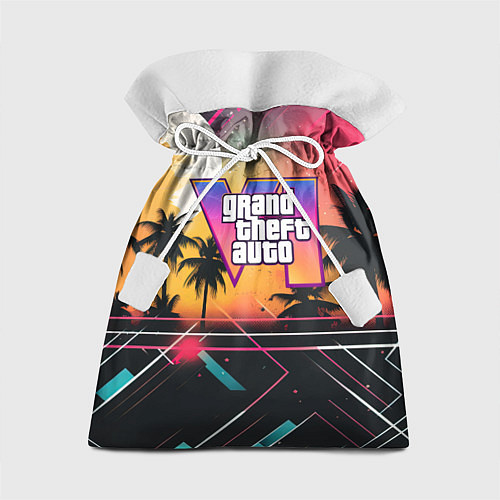 Подарочный мешок GTA 6 night logo / 3D-принт – фото 1