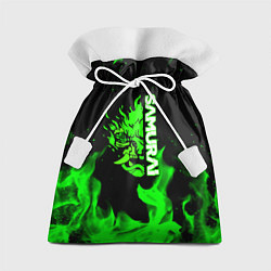 Мешок для подарков Samurai green fire toxic, цвет: 3D-принт