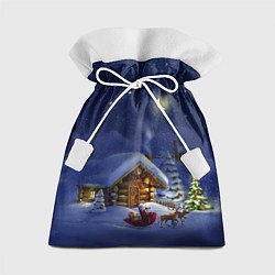 Мешок для подарков Изба деда мороза, цвет: 3D-принт