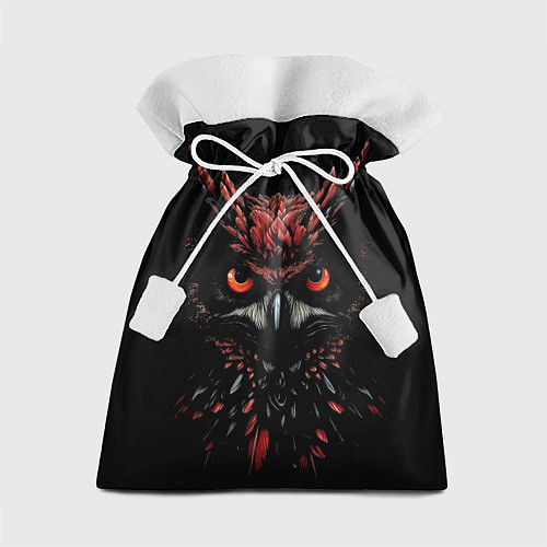 Подарочный мешок Красно черная сова / 3D-принт – фото 1