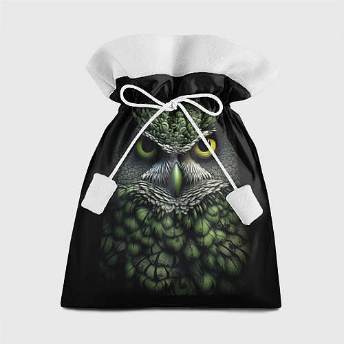 Подарочный мешок Зелено черная сова / 3D-принт – фото 1