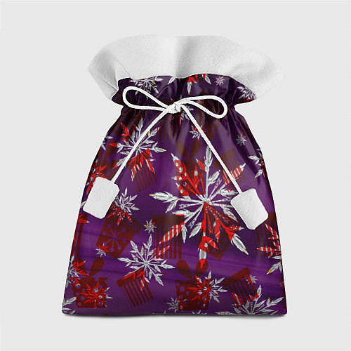Подарочный мешок Зимние снежинки узоры / 3D-принт – фото 1