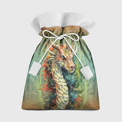 Мешок для подарков Зеленый древесный дракон с деревьями, цвет: 3D-принт