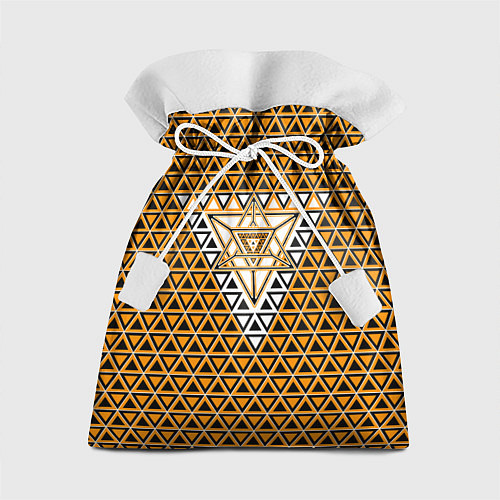 Подарочный мешок Жёлтые и чёрные треугольники / 3D-принт – фото 1