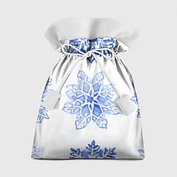 Мешок для подарков Снежинки в ряд, цвет: 3D-принт