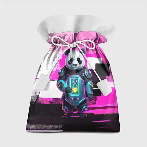 Подарочный мешок Funny panda - cyberpunk / 3D-принт – фото 1