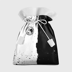 Мешок для подарков Ведьмак лого черно белые, цвет: 3D-принт