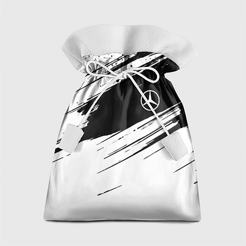 Подарочный мешок Mercedes benz краски чернобелая геометрия / 3D-принт – фото 1