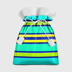 Мешок для подарков Неоновая бирюза в полоску, цвет: 3D-принт