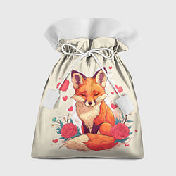 Мешок для подарков Влюбленная лисичка в сердечках, цвет: 3D-принт