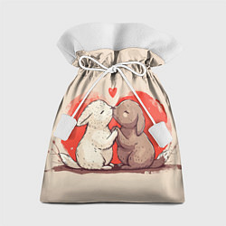 Мешок для подарков Влюбленные кролики, цвет: 3D-принт