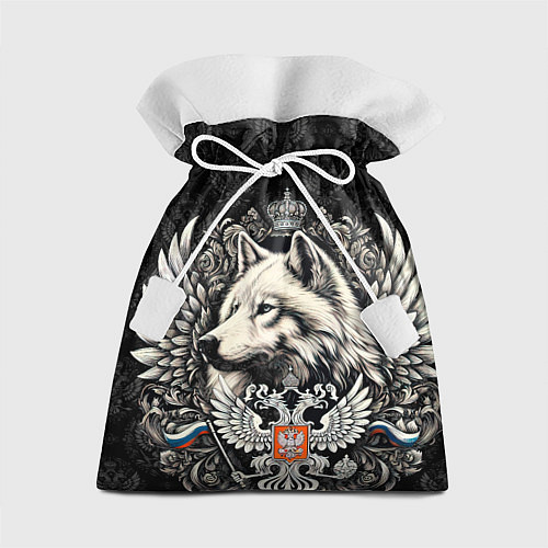 Подарочный мешок Русский волк и герб России / 3D-принт – фото 1