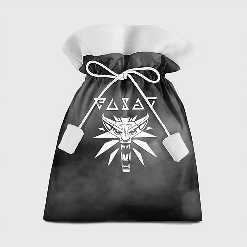 Подарочный мешок Ведьмак лого волка серый / 3D-принт – фото 1
