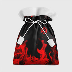 Мешок для подарков Linkin Park красный огонь лого, цвет: 3D-принт