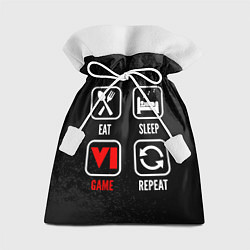 Мешок для подарков Eat, sleep, GTA 6, repeat, цвет: 3D-принт