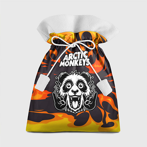 Подарочный мешок Arctic Monkeys рок панда и огонь / 3D-принт – фото 1
