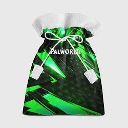 Мешок для подарков Palworld logo green neon, цвет: 3D-принт