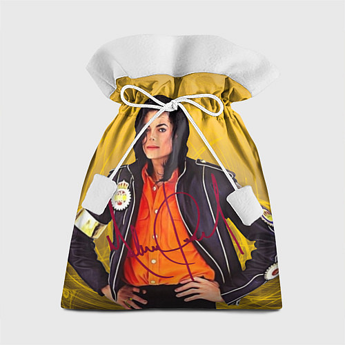 Подарочный мешок Michael Jackson на золотом фоне с графикой / 3D-принт – фото 1