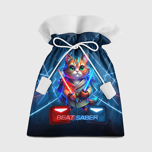 Подарочный мешок Beat Saber кот музыкальный джедай / 3D-принт – фото 1
