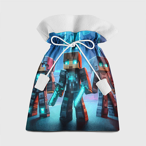 Подарочный мешок Minecraft - ai art neon / 3D-принт – фото 1