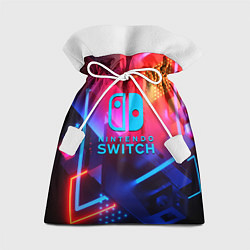 Мешок для подарков Нинтендо неоновый стиль игромания, цвет: 3D-принт