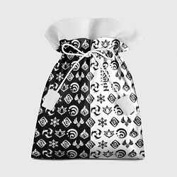 Мешок для подарков Genshin Impact - black and white, цвет: 3D-принт