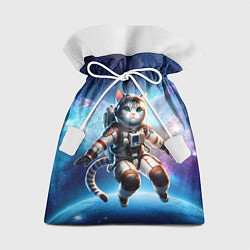 Мешок для подарков Кот космонавт в космосе, цвет: 3D-принт