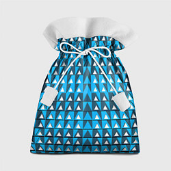 Мешок для подарков Узор из треугольников синий, цвет: 3D-принт