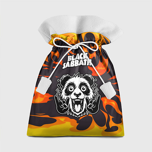 Подарочный мешок Black Sabbath рок панда и огонь / 3D-принт – фото 1