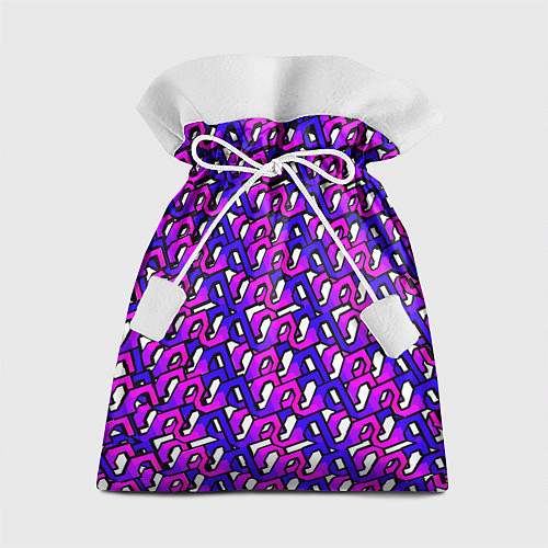 Подарочный мешок Фиолетовый узор и чёрная обводка / 3D-принт – фото 1