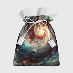 Мешок для подарков Далёкая неоновая галактика - нейросеть, цвет: 3D-принт