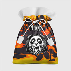Мешок для подарков In Flames рок панда и огонь, цвет: 3D-принт