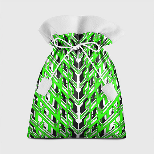 Подарочный мешок Зелёная техно броня / 3D-принт – фото 1