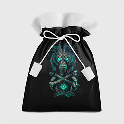 Мешок для подарков Скандинавский светящийся волк, цвет: 3D-принт