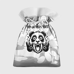 Мешок для подарков Foo Fighters рок панда на светлом фоне, цвет: 3D-принт