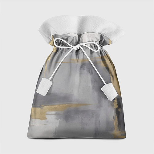 Подарочный мешок Серо золотая абстракция / 3D-принт – фото 1