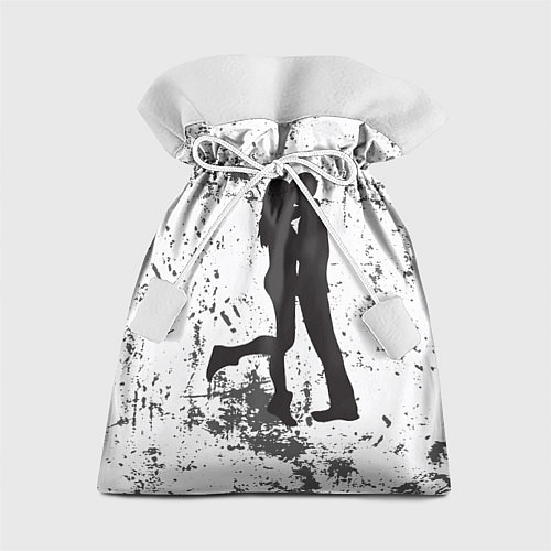 Подарочный мешок Силуэт парня с девушкой в обнимку / 3D-принт – фото 1