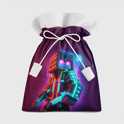 Подарочный мешок Cyberpunk and Minecraft - collaboration ai art / 3D-принт – фото 1