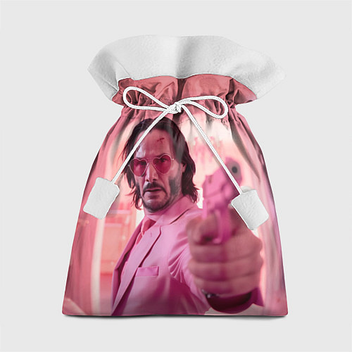 Подарочный мешок Джон Уик в розовых очках сердечках / 3D-принт – фото 1