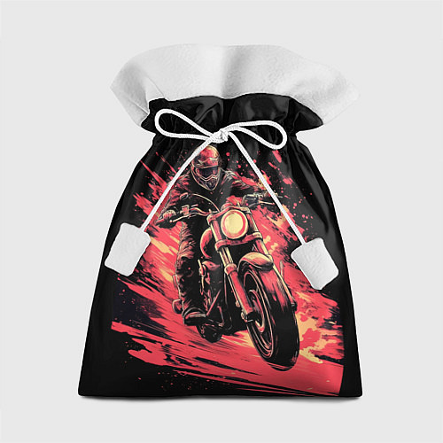Подарочный мешок Мотокросс красные брызги / 3D-принт – фото 1