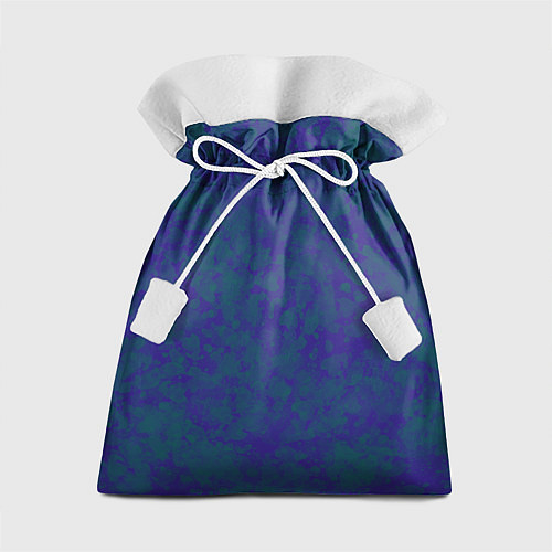 Подарочный мешок Камуфляж синий с зелеными пятнами / 3D-принт – фото 1