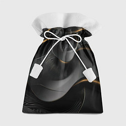Мешок для подарков Черная абстракция с темными золотыми вставками, цвет: 3D-принт