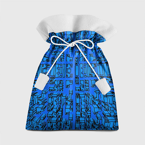 Подарочный мешок Синие фигуры с эффектом рыбьего глаза / 3D-принт – фото 1